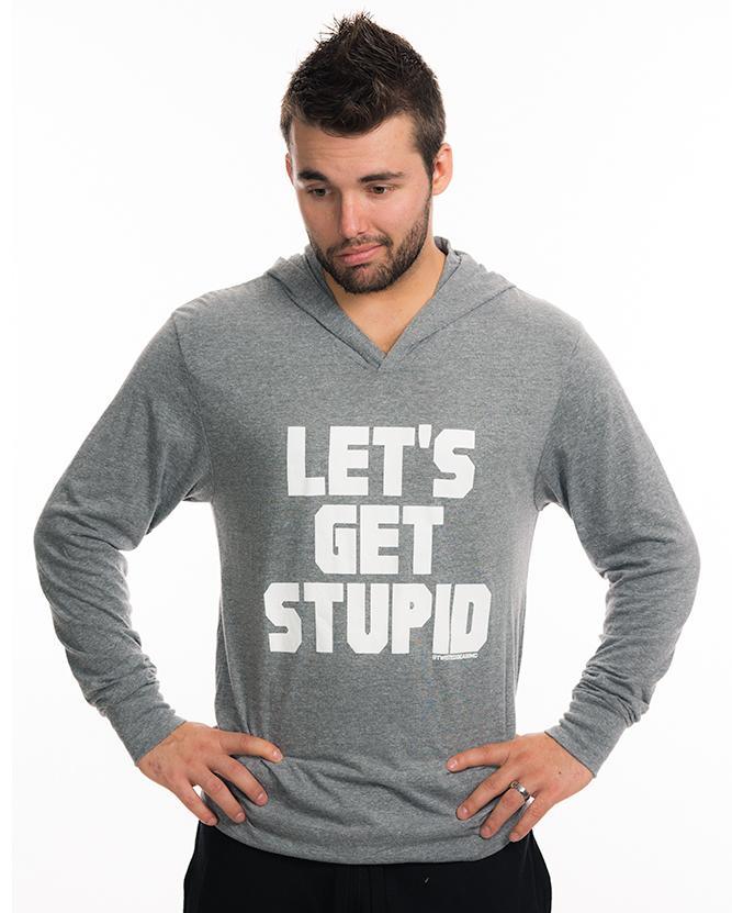 "Let's Get Stupid" Long Sleeve Jersey Hooded Tee - Twisted Gear, Inc.