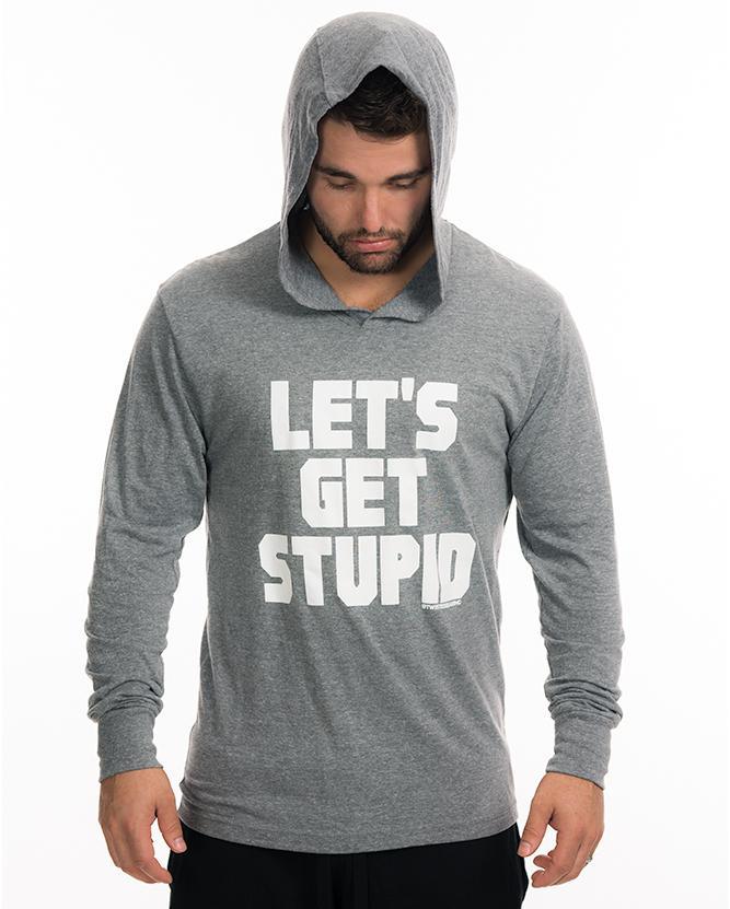 "Let's Get Stupid" Long Sleeve Jersey Hooded Tee - Twisted Gear, Inc.