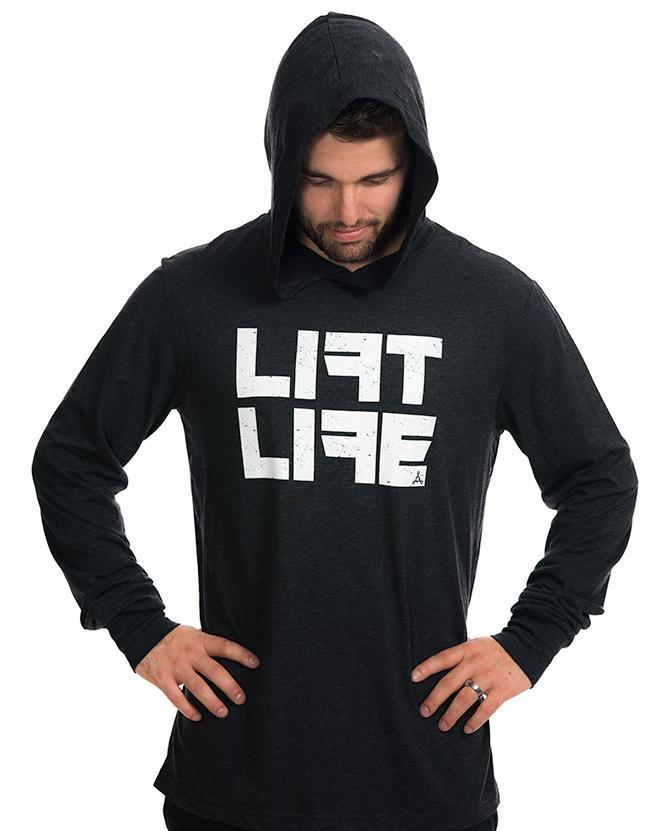 "LIFT LIFE" Long Sleeve Jersey Hooded Tee - Twisted Gear, Inc.